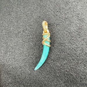 David Yurman Amazonite Tusk Amulet 18k Gold